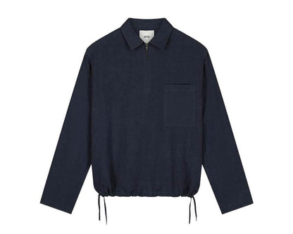 Arte Linen Quarter Zip Pullover "Navy"