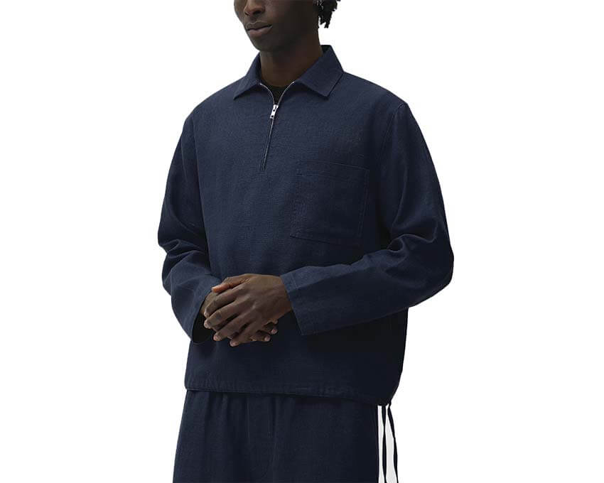Arte Linen Quarter Zip Pullover "Navy"