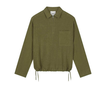 Arte Linen Quarter Zip Pullover "Green"