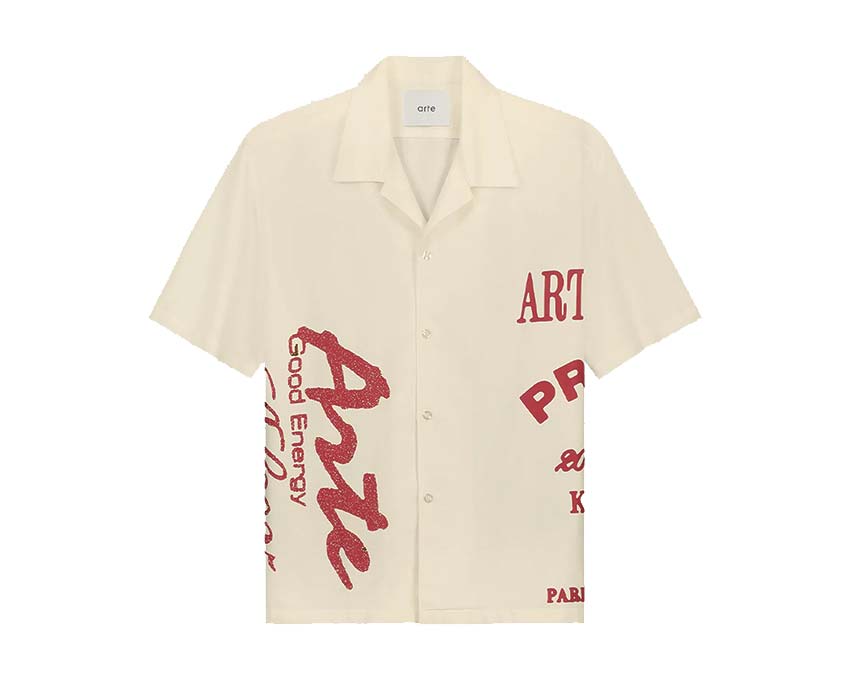 Arte Red Print Shirt "Cream"