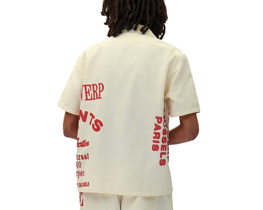 Arte Red Print Shirt "Cream"