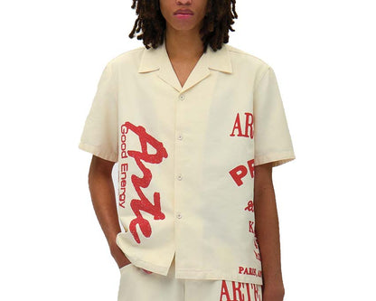 Arte Red Print Shirt "Cream"
