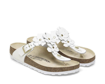 Birkenstock Gizeh Flower Leather "White"