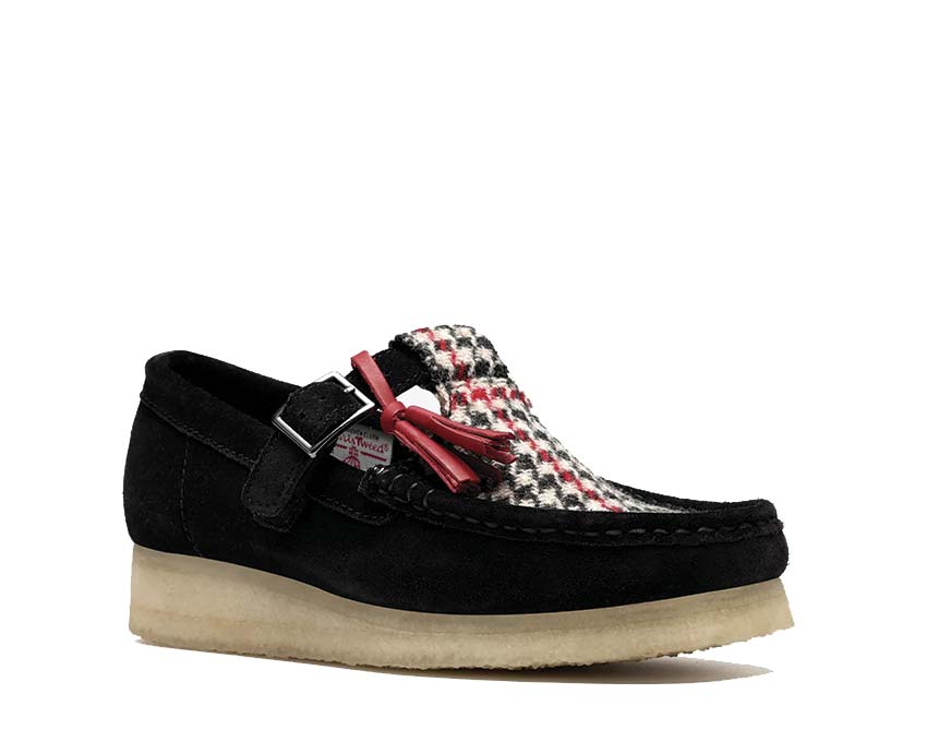 Clarks Wallabee T Bar "Black Tweed Combination"