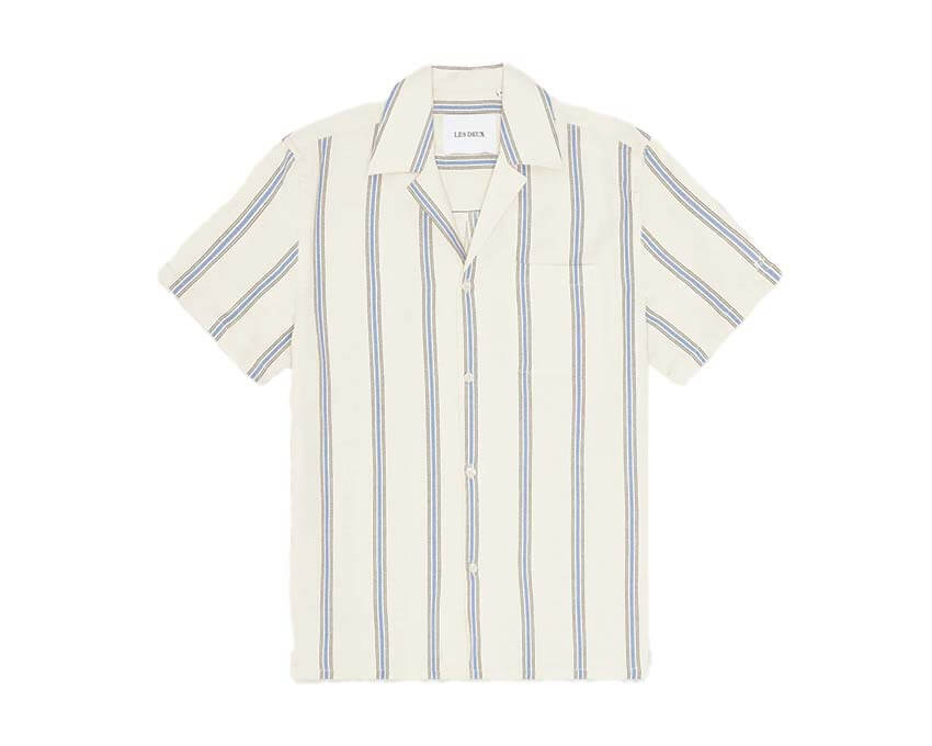 Les Deux Lawson Stripe SS Shirt " Eggnog White"