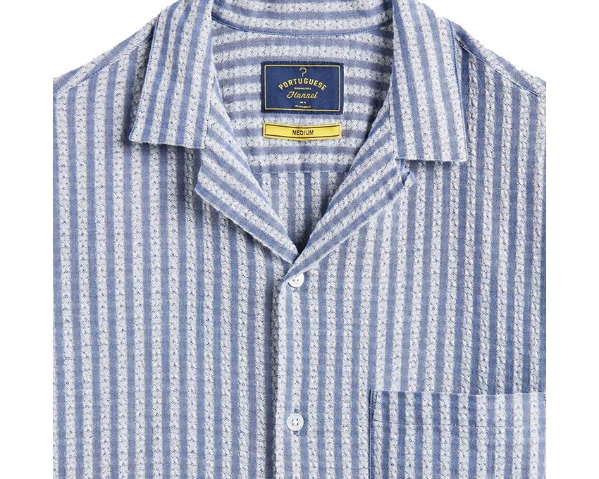 Portuguese Flannel Jacquard Chambray Shirt