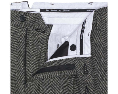 Portuguese Flannel Wool Herringbone Trousers