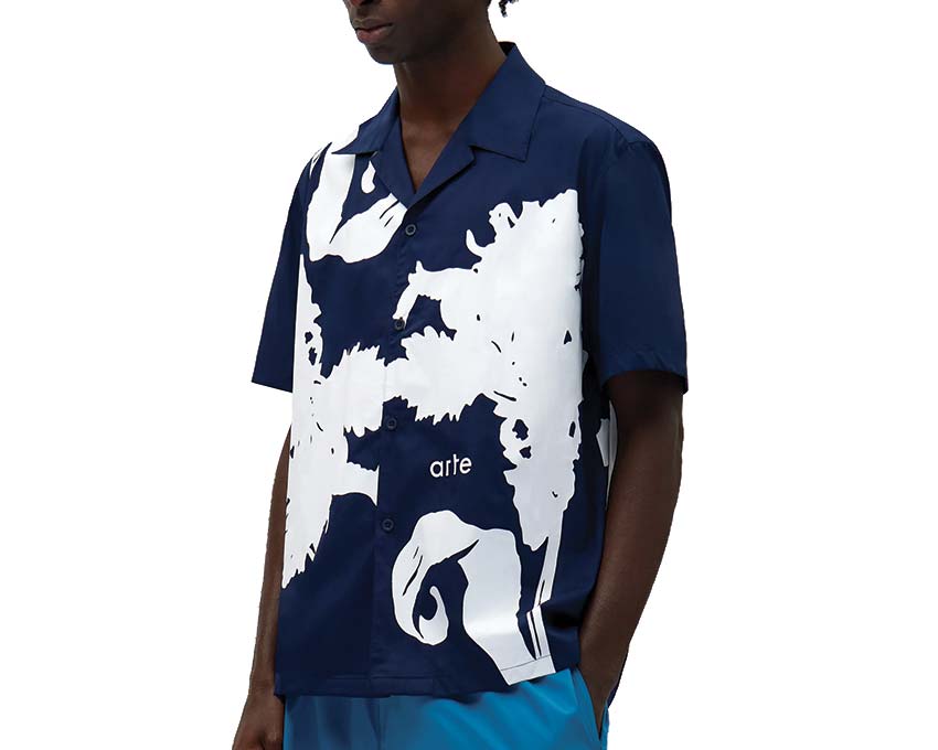 Arte Big Flower shirt "White/Navy"