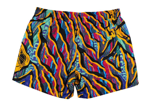Swim shorts with knit pattern print
