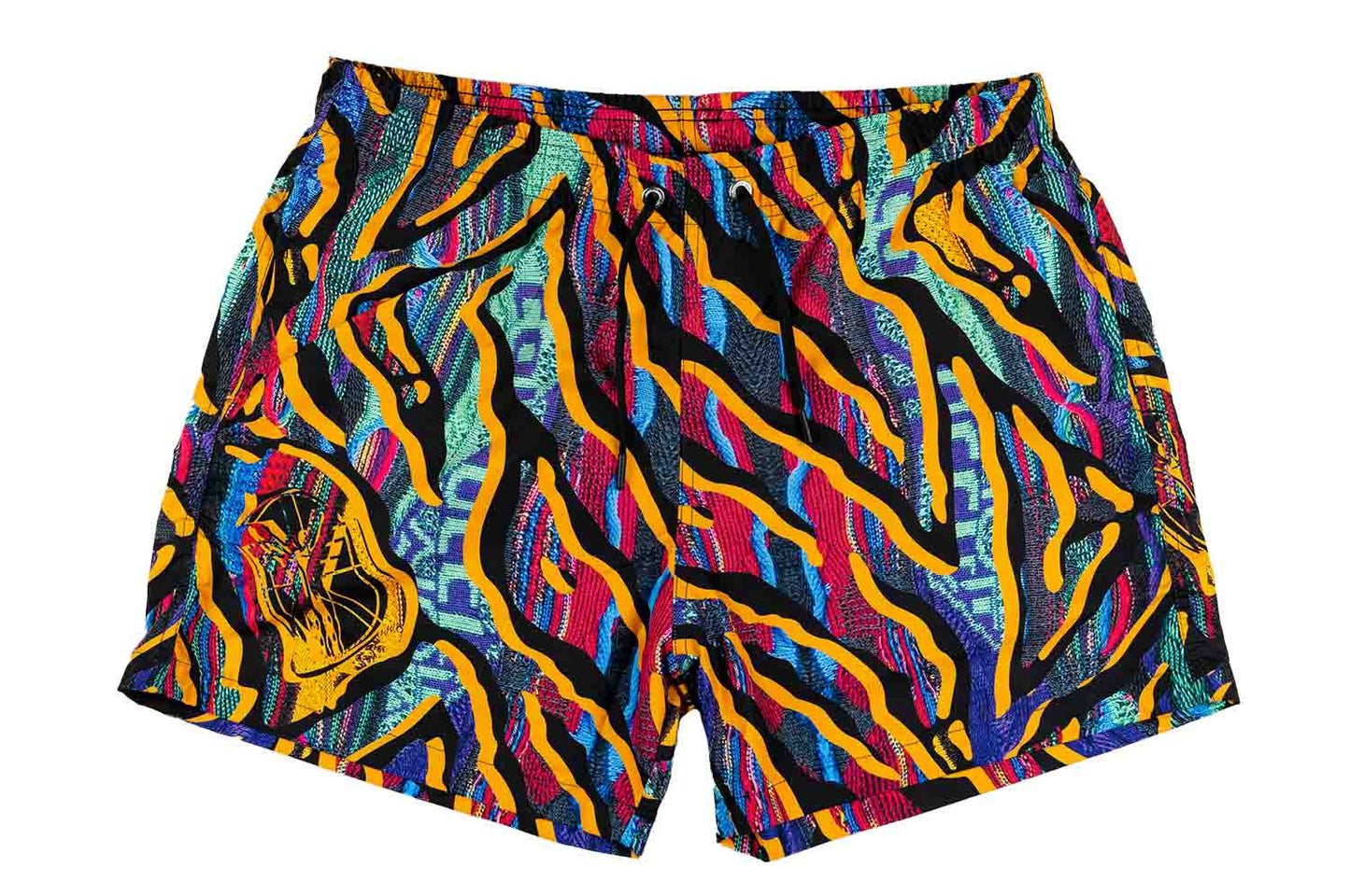 Swim shorts with knit pattern print