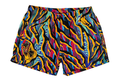 Swim shorts with knit pattern print
