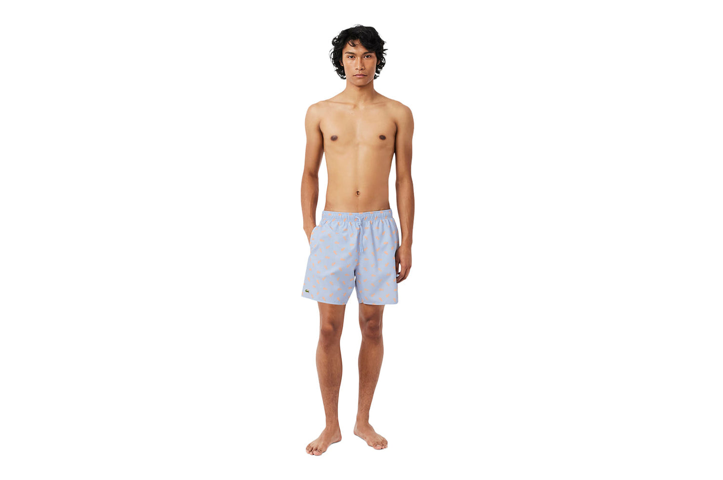 Swim shorts with crocodile print