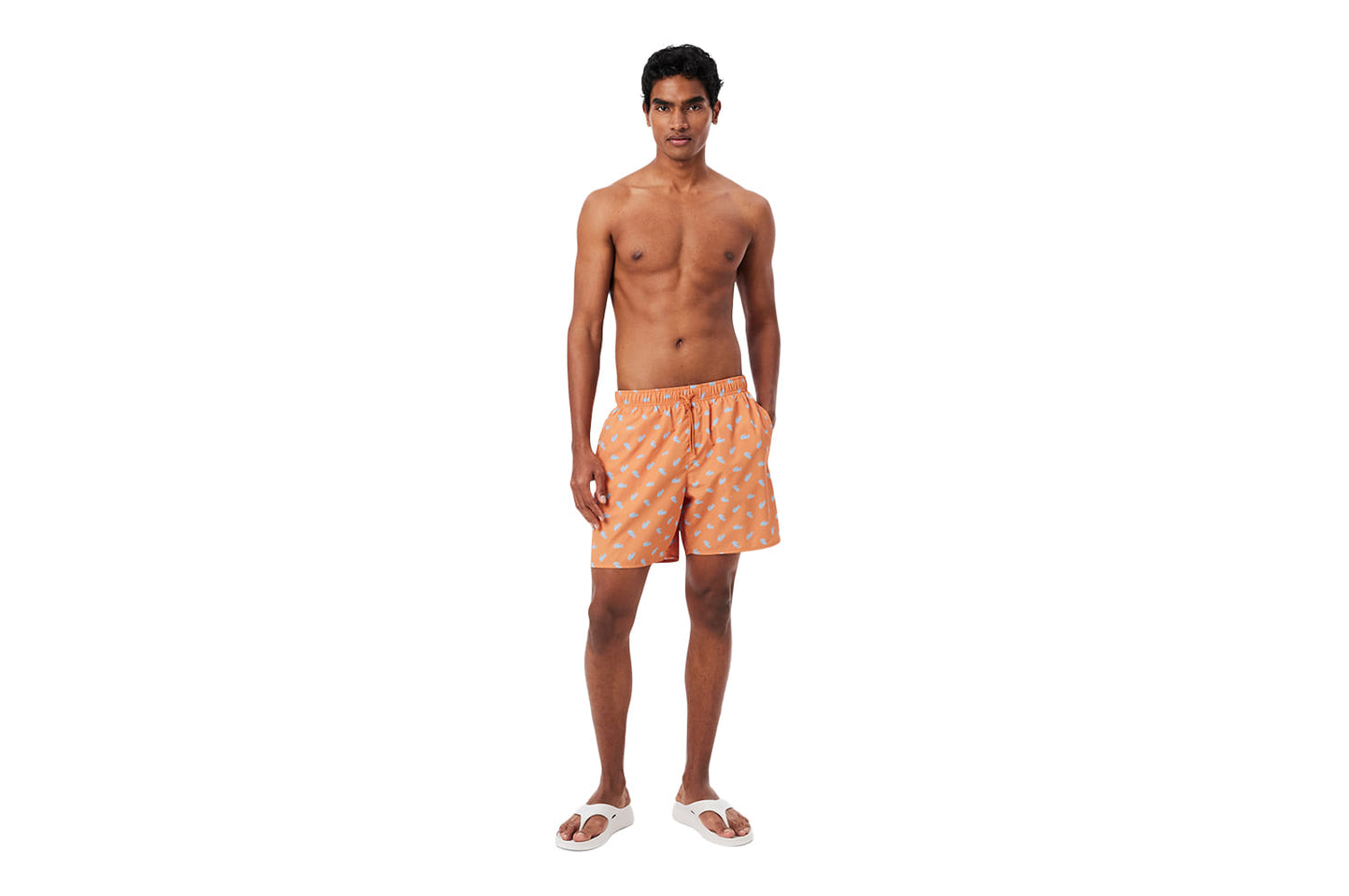 Swim shorts with crocodile print