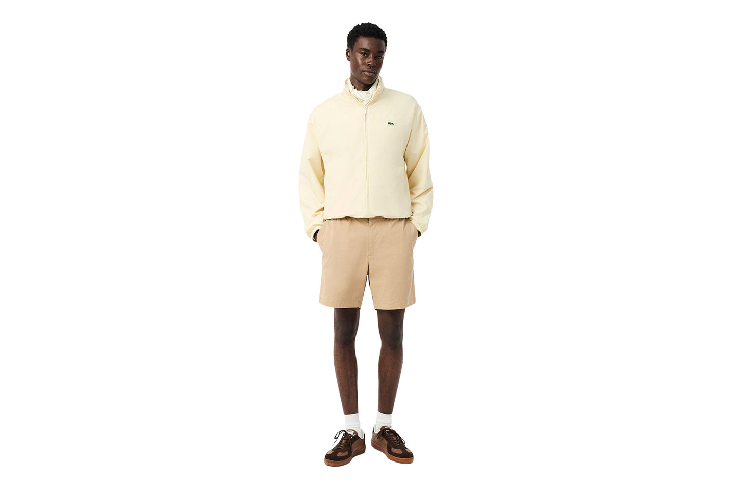 Regular fit stretch cotton shorts