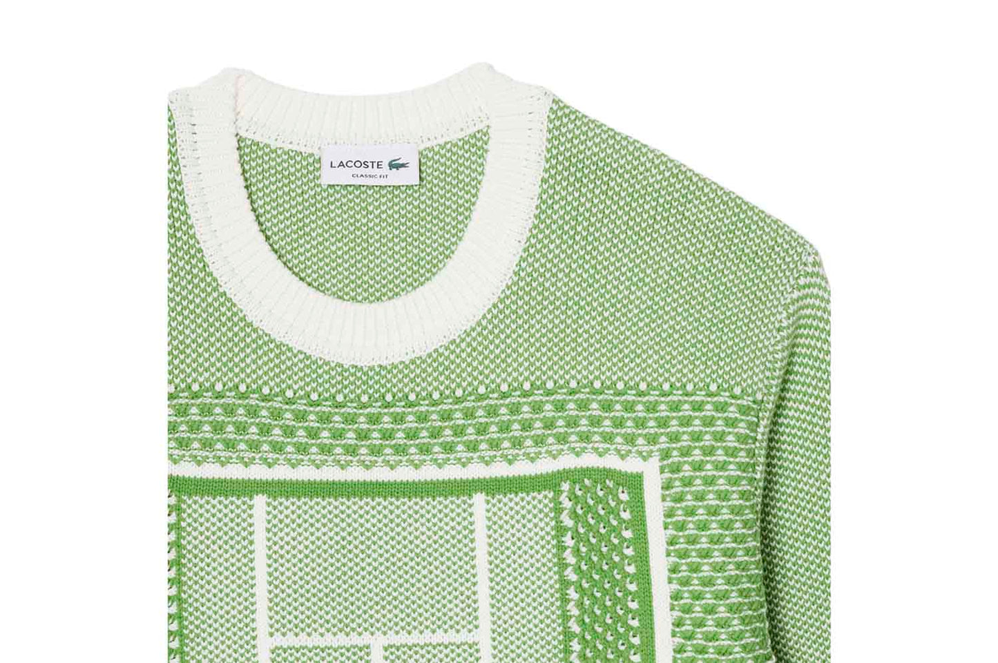 Tennis Court Graphic Jacquard Sweater