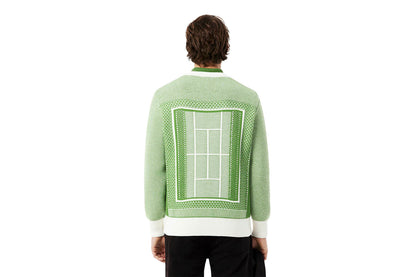 Tennis Court Graphic Jacquard Sweater